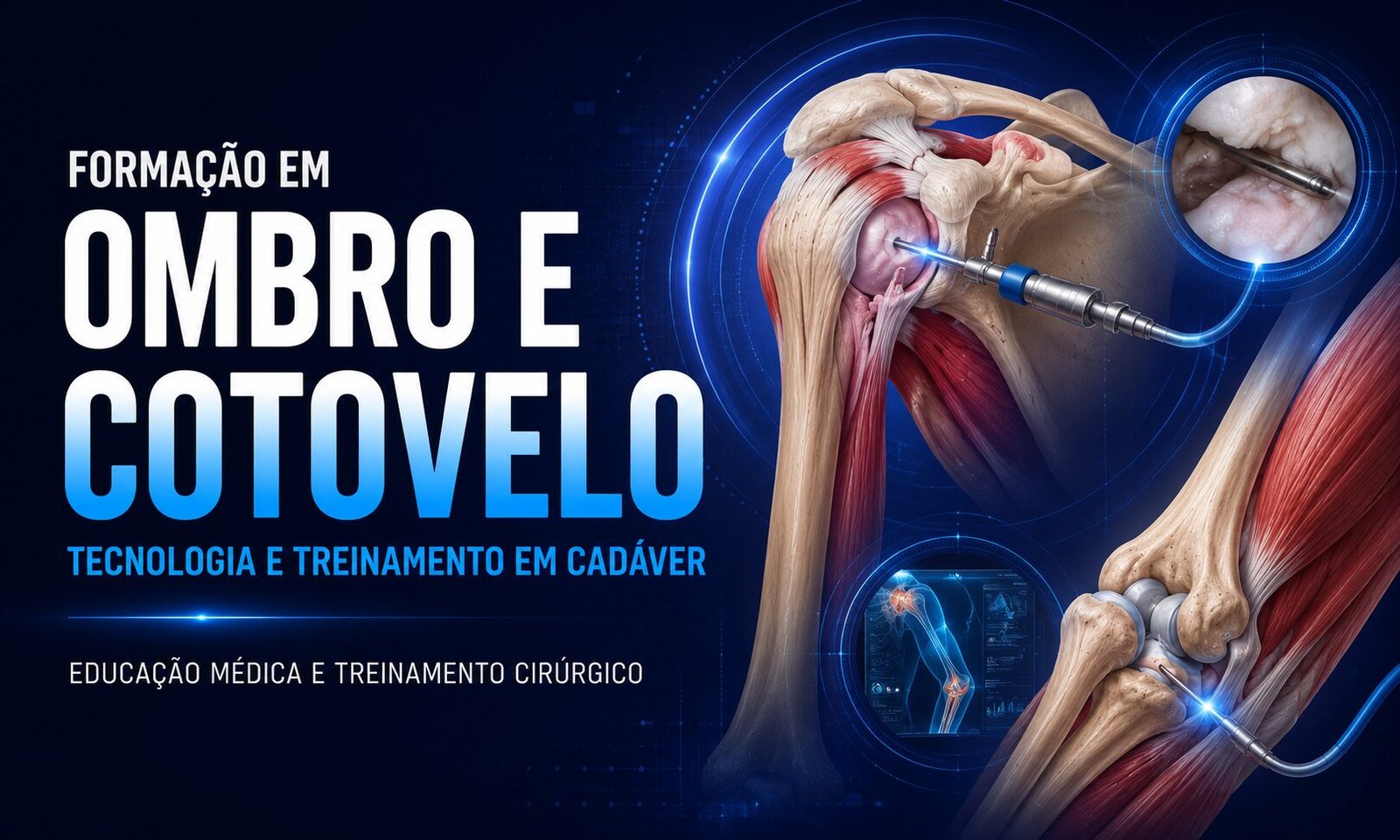 Formação em ombro e cotovelo com treinamento cirúrgico, artroscopia e tecnologia médica