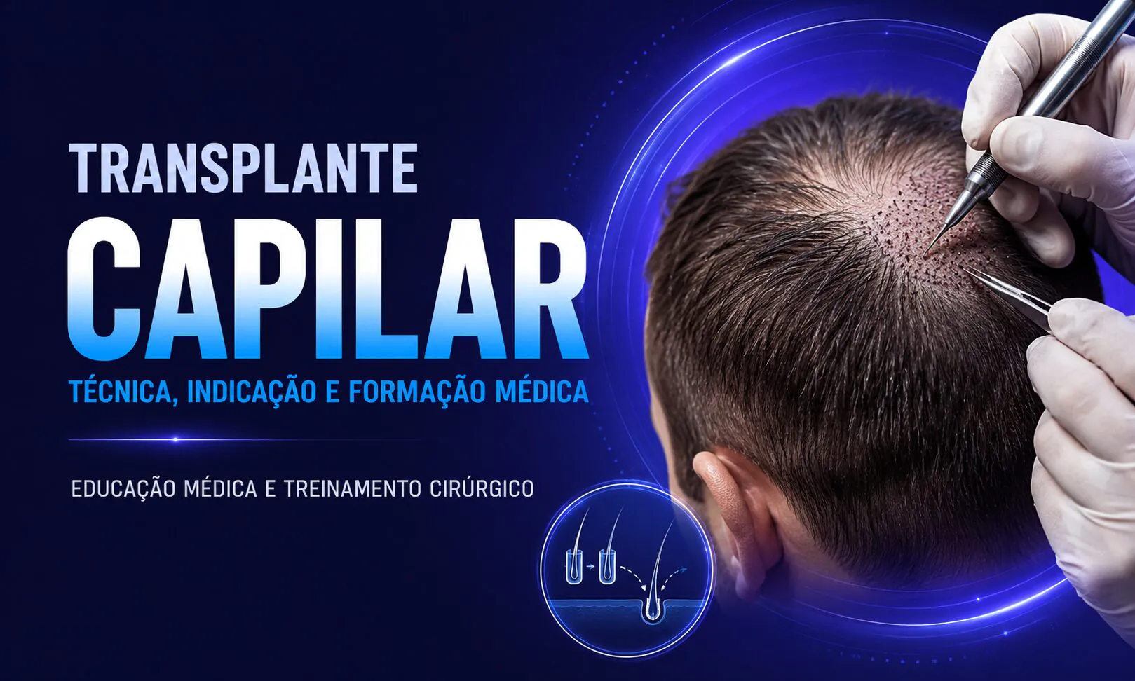 transplante capilar com planejamento médico e técnica cirúrgica